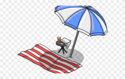 Beach Ball Clipart Pool Towel - Umbrella - Png Download ...