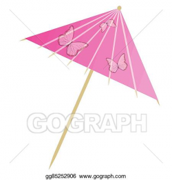 Clip Art Vector - Cocktail umbrella on white. Stock EPS ...