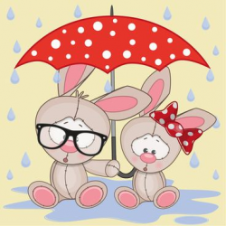 cute animals and umbrella cartoon vector | Pictures to use ...