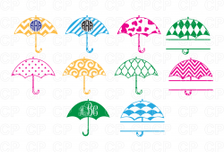 Umbrella Bundle SVG Cut Files, Umbrella Clipart