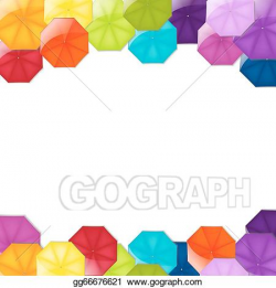 EPS Illustration - Border from umbrellas. Vector Clipart ...