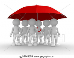 Stock Illustration - Group of people under the umbrella ...