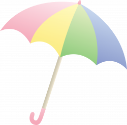 Pastel Colored Umbrella - Free Clip Art