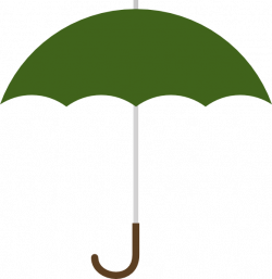 Dark Green Umbrella W Brown J Handle Clip Art at Clker.com - vector ...