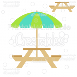 Picnic Table SVG Cut File & Clipart