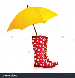 Rain Boots And Umbrella Clipart