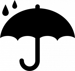 Protection Symbol Of Opened Umbrella Silhouette Under Raindrops Svg ...