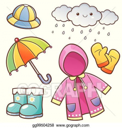 EPS Vector - Rain clothes. Stock Clipart Illustration ...