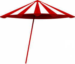 Clipart - red-white umbrella