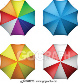 Vector Illustration - Umbrella set from top view. EPS ...