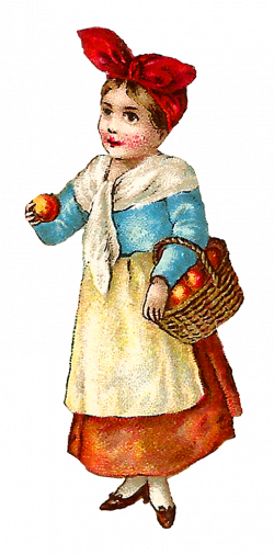 Antique Images: Victorian Girl Old Illustrations Apple Farmer Snow ...