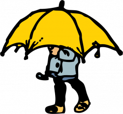 Clipart - little boy big umbrella