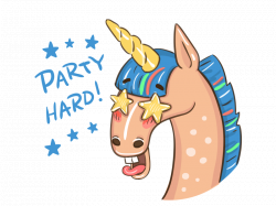 Unicorn is having a party. Animated sticker. by Natalka Dmitrova ...