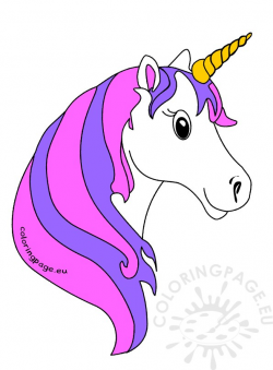 Cute unicorn face clipart coloring page - Clipartix