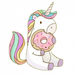unicorn donut pink - Sticker by asdfghjkl