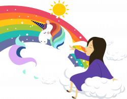 Rainbow Unicorn Icon - Fairy tale little fairy and horizon 2238*1755 ...