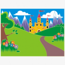Fairytale Unicorn Landscape Clipart Icon Png - Fairy Castle ...