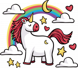 T-shirt Unicorn Horse Rainbow - Red mane unicorn 3609*3170 ...