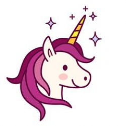 Cute unicorn with pink mane vector illustration. Simple flat ...