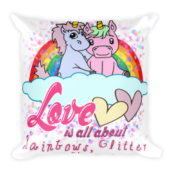 Original Cute Unicorn Valentines Gift Lovers Square Pillow