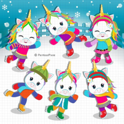 Ice skating, Unicorn clipart, Winter clipart, Skate party, Christmas  clipart, Christmas unicorn clipart, Outdoor sports clipart