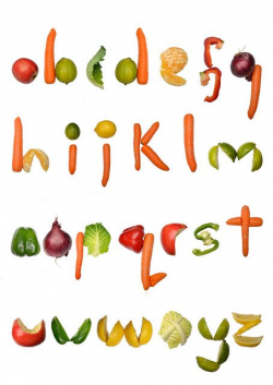Alphabet made out of Fruit and Vegetables | Pictafont ...