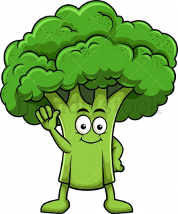 Cute Broccoli Mascot Waving | Vector Illustrations ...