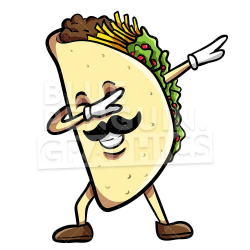 Taco Dabbing With Sombrero Mexican Vector Cartoon Clipart ...