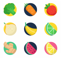 50 fruits and vegetables icon packs - Vector icon packs - SVG, PSD ...