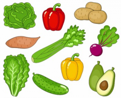 Vegetables Clip Art, Cute Veggies Clipart 2, Digital Clip Art