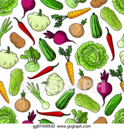 Vector Stock - Vegetables background. seamless pattern ...