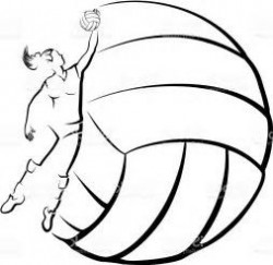 Image result for free volleyball clipart black and white ...