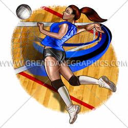 Volleyball Jump Spike | Production Ready Artwork for T-Shirt Printing