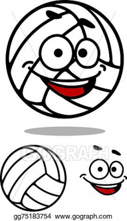 Vector Art - Cartoon cute volleyball ball. EPS clipart ...