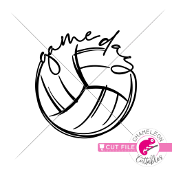 Game Day Volleyball Sketch Drawing svg png dxf eps jpeg