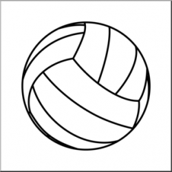 Clip Art: Volleyball 2 B&W I abcteach.com | abcteach