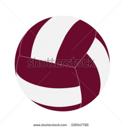 Maroon Volleyball Clipart