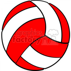 sports equipment red white volleyball clipart. Royalty-free clipart # 398122