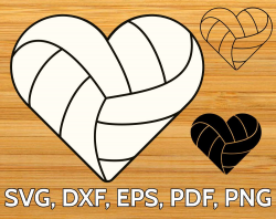 Volleyball heart shaped ball SVG file | Sports SVG Files ...