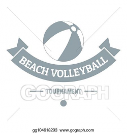 Stock Illustration - Beach volleyball logo, simple gray ...