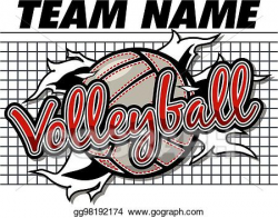 Vector Clipart - Volleyball team design. Vector Illustration ...