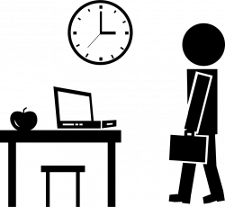 Professor Walking Arriving To His Desk On Time For The Class Svg Png ...