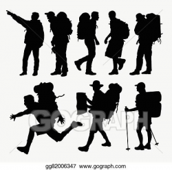 EPS Vector - People hiking silhouettes . Stock Clipart ...