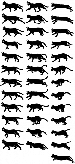 Cat Walk Cycle Cat sprite png | Animal/Creature Animation ...