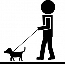 Man Walking With Pet Dog And A Cord Svg Png Icon Free Download ...