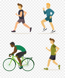 Exercise Fitness Stretching Walking Man - Flat Icons ...