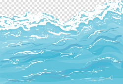 Ocean waves illustration, Cartoon lake water spray ...