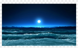 Night Stormy Sea - Ocean Waves Facebook Cover, HD Png ...
