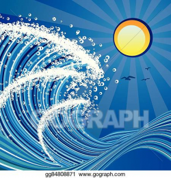 Vector Stock - Cartoon stormy sea. Clipart Illustration ...