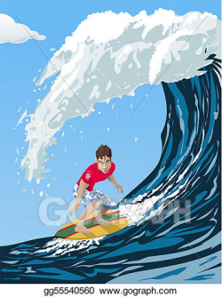 Vector Art - Big wave surfer. Clipart Drawing gg55540560 ...